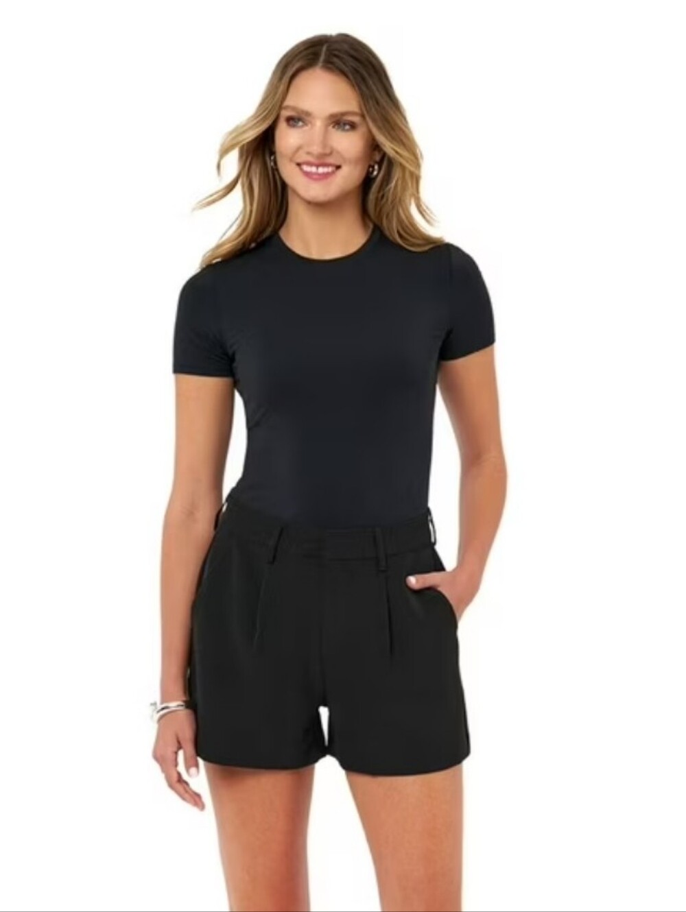 NEW Edited By REMI BADER Women's Black Trouser Shorts Size 6
